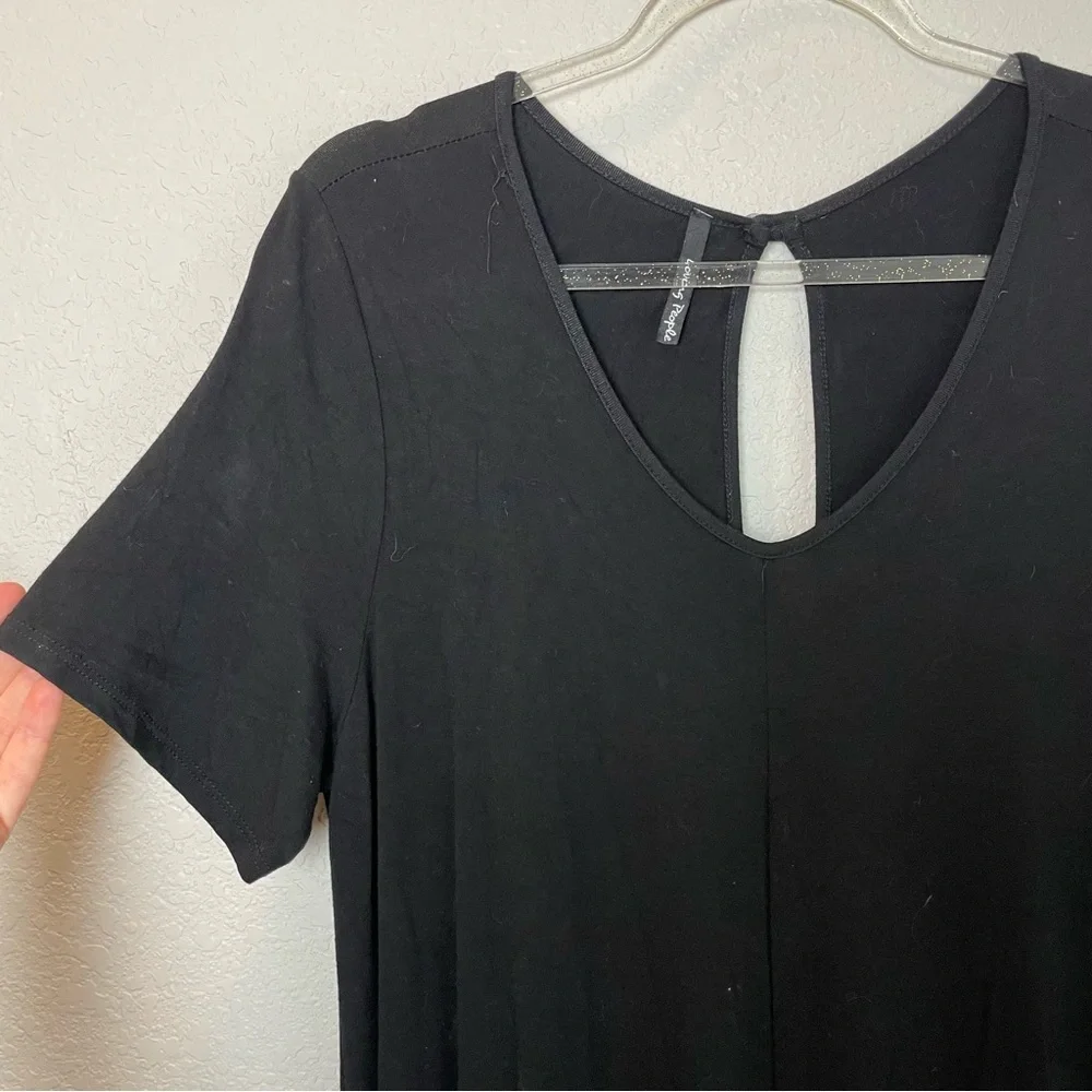 Loving People Stretchy Black Short Sleeve Cropped Jumpsuit Size L